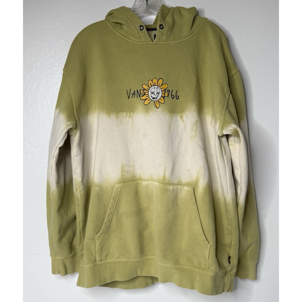VANS 1966 Have a Vanstastic Day Dafodil Cream Hoodie Sz XL Hippie Skater Beach